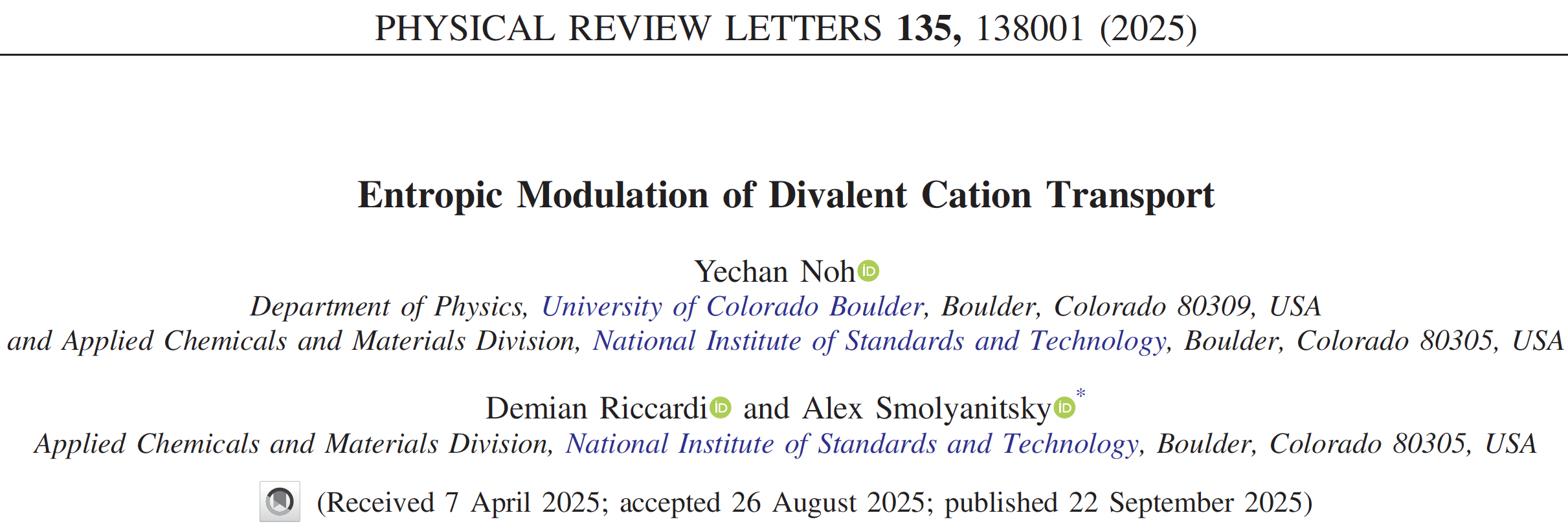 Our paper accepted to Physical Review Letters!