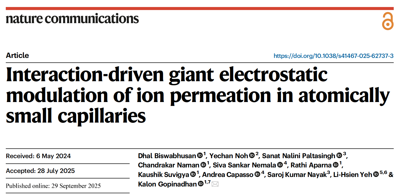 Our paper published in Nature Communications